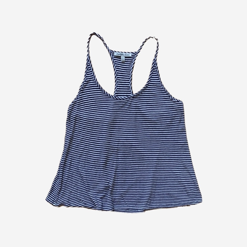 Charlotte Russe Striped cropped tank top